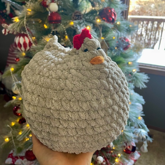 Stuffed chicken plush toy rooster stuffed animal crochet hen plushie - Picture 2 of 3